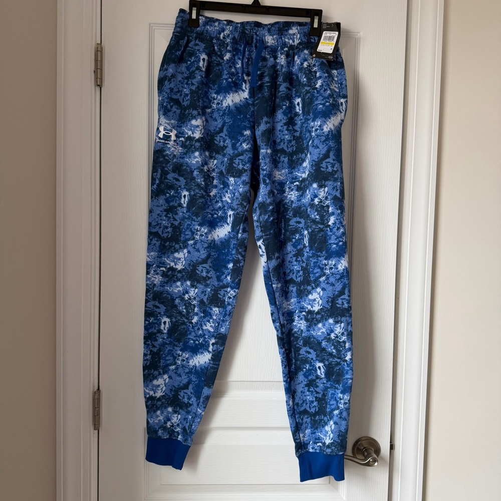 New Men’s Under Armour Blue Patterned Joggers